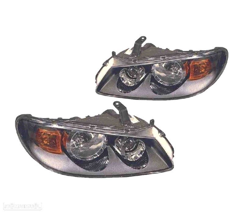 FARÓIS OPTICAS PARA NISSAN ALMERA 02-06 FUNDO PRETO - 1