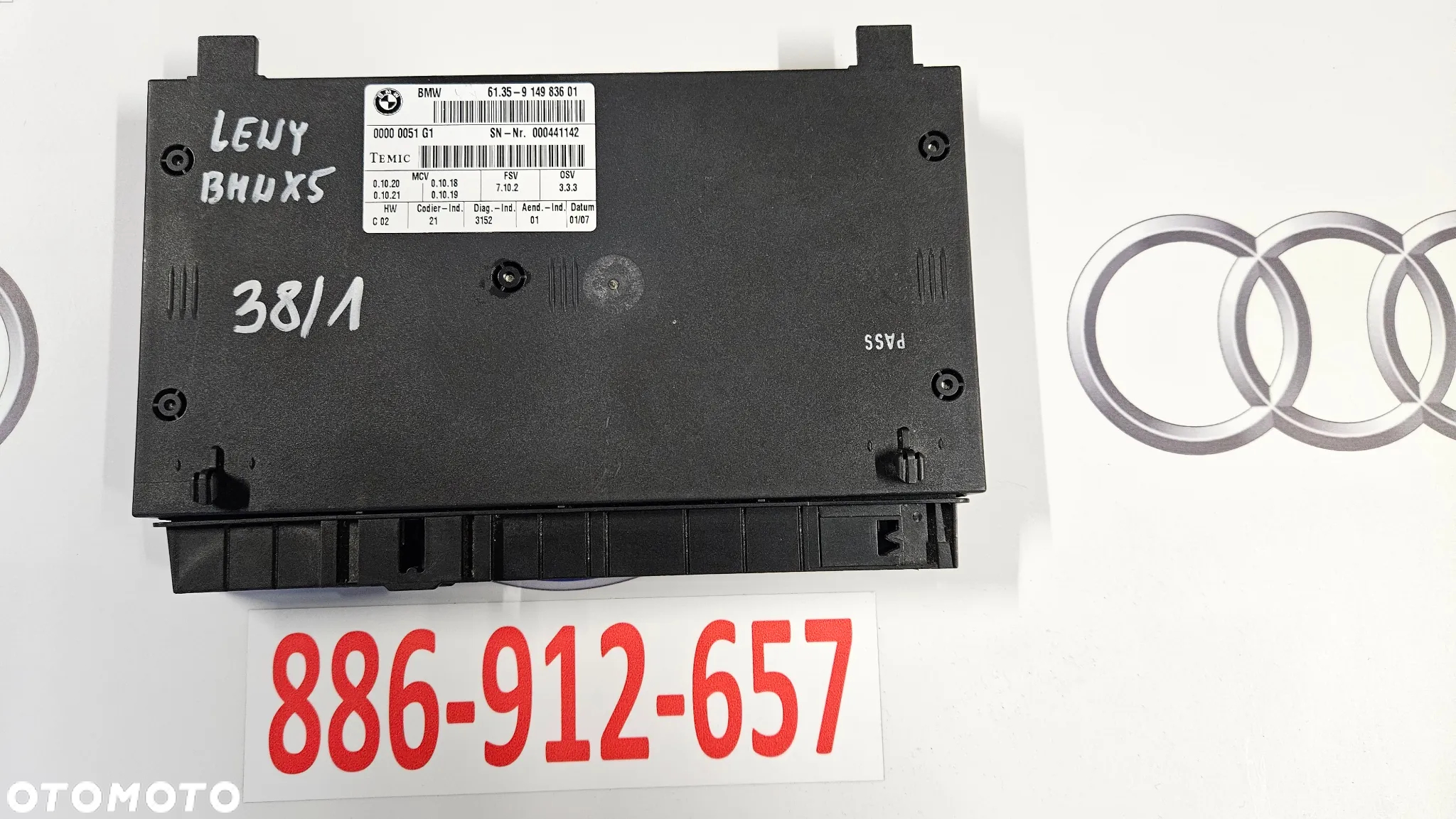 BMW X5 E70 X6 E71 Sterownik fotela lewego prawego Moduł fotela przód lewy przód prawy 9149836 - 3
