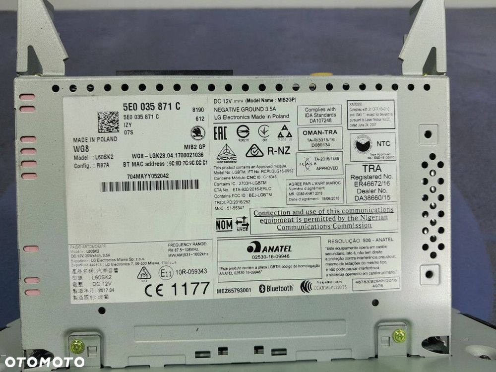 SKODA OCTAVIA III LIFT RADIO CD NAWIGACJA 5E0035871C - 9