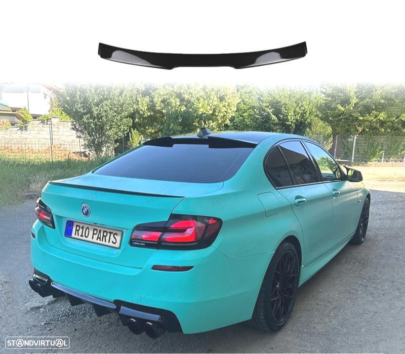 AILERON SPOILER VIDRO TRASEIRO BMW F10 10-17 LOOK M4 PRETO BRILHANTE - 1