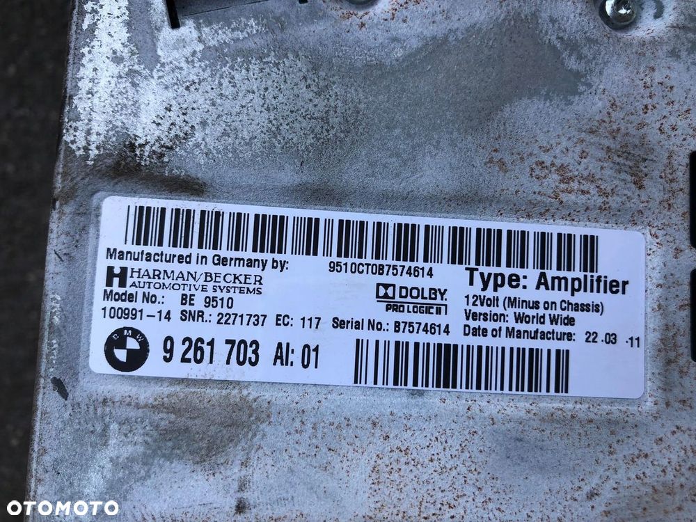 BMW F06 F07 F11 F12 WZMACNIACZ HIFI Harman Kardon 65129261703 - 2