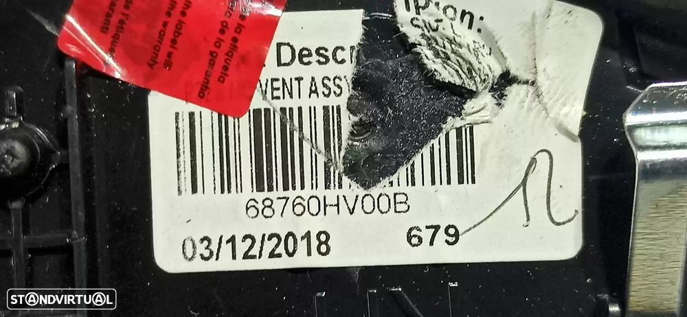 VENTILADOR FRONTAL DIREITO NISSAN QASHQAI II TODO TERRENO, FECHADA 2019 -68760HV... - 1