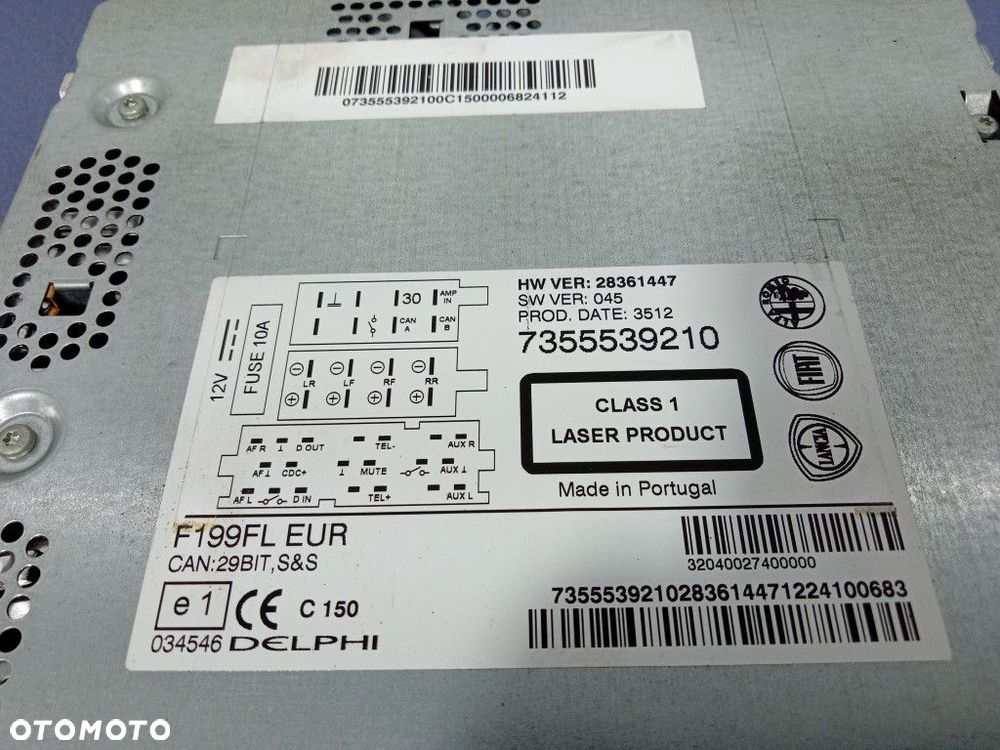 FIAT PUNTO EVO 12- RADIO CD FABRYCZNE OEM 7355539210 - 5