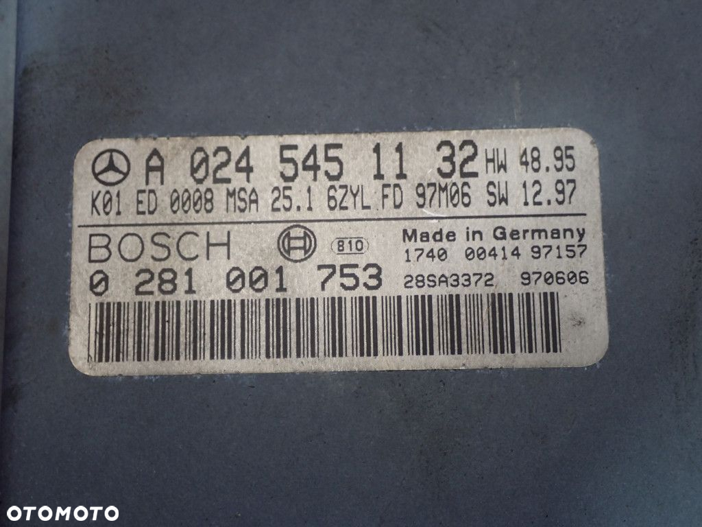 MERCEDES E-KLASA W210 95-99 3.0 KOMPUTER SILNIKA A0245451132 0281001753 - 4