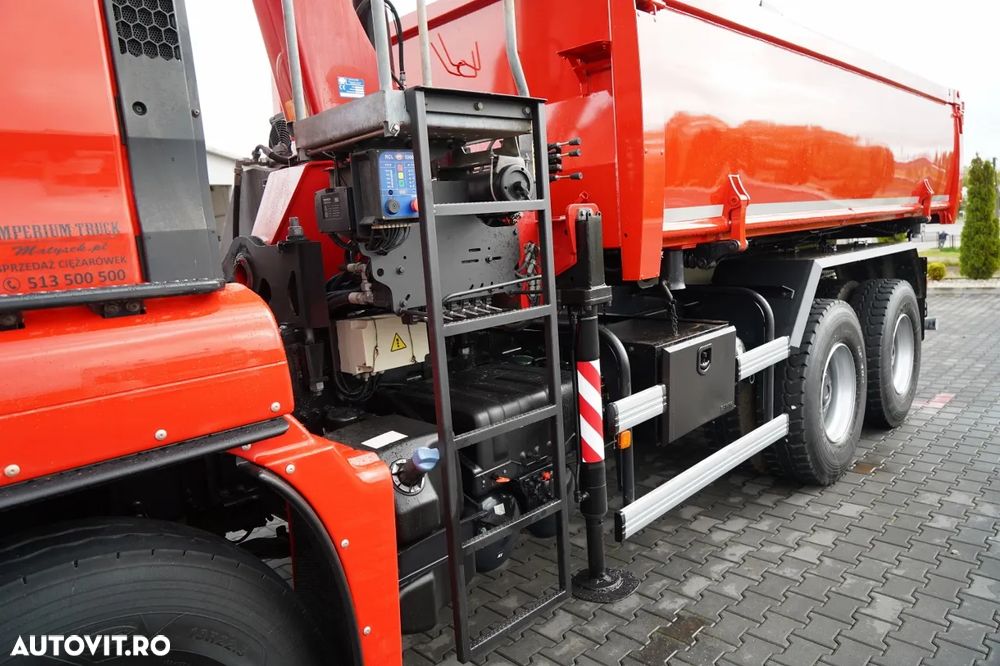 MAN TGS 26.400 / 6x4 / BASCULĂ DUBLĂ + HDS HMF 1530 K2 / HIDRODOXIE LATERALĂ / GRAPPER / TELECOMANDĂ / NAVIGAȚIE / - 16