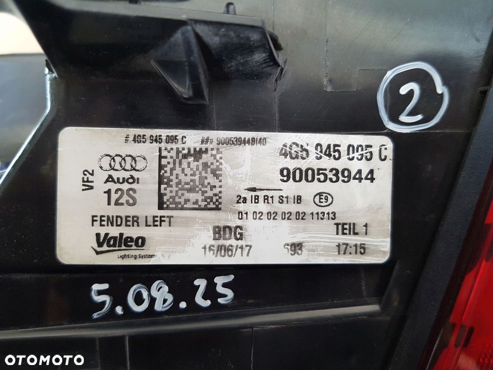 audi a6 c7 lift sedan lampa led lewy tył 4g5945095c - 5