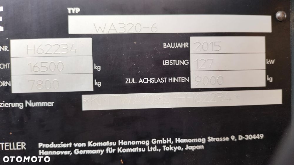 Komatsu WA 320 - 6 / 16500 kg / 4,5 m zasyp / klima / centralne smarowanie - 20