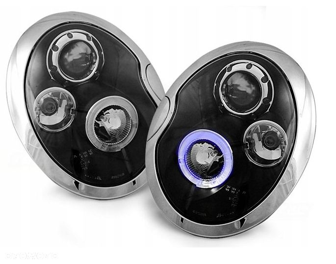 Lampy MINI COOPER 01-06 R R50 R53 Ringi LED BLACK - 2