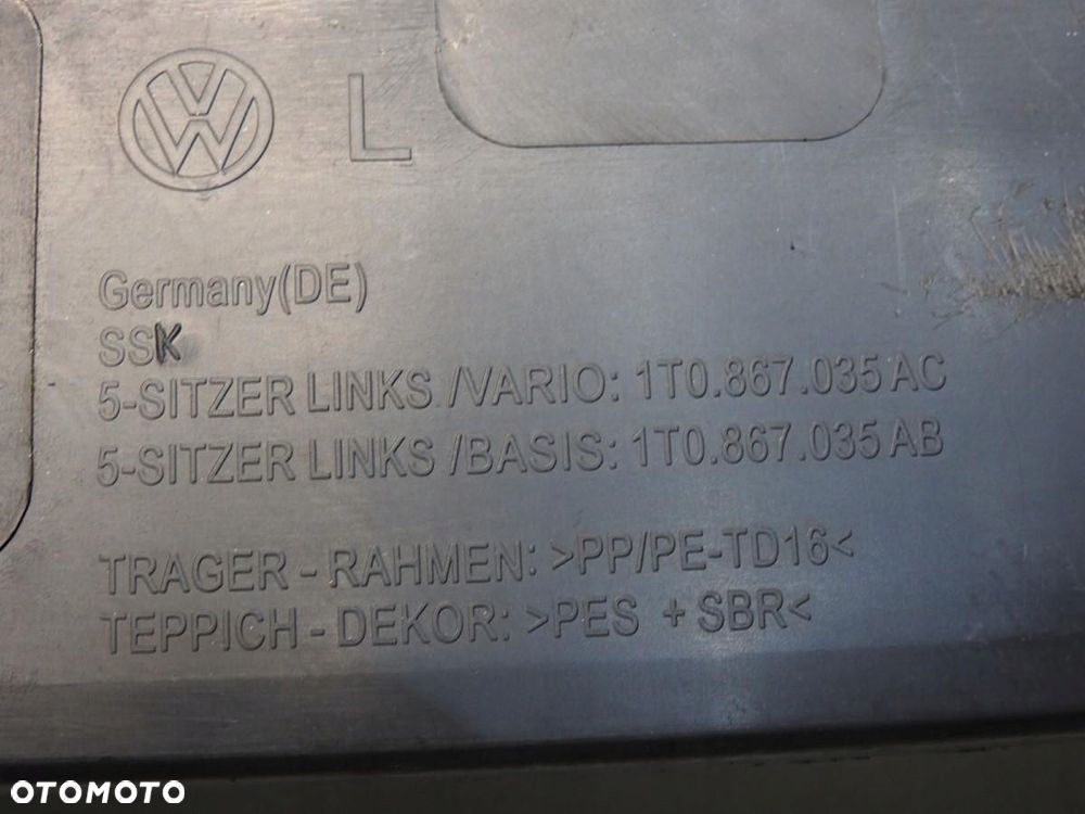 TAPICERKA BOCZEK BAGAŻNIKA LEWY TYŁ VW TOURAN 1T3 LIFT 1T0867035AC - 5