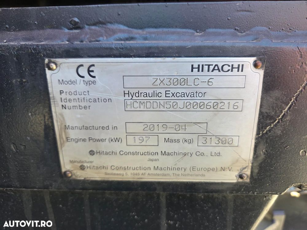 Hitachi 32t, cupa 1,8mc NOUA, 2019, 7.237h, consum mediu 18,6litri/ora, Isuzu 265CP, 3 pompe hidr HITACHI, produs in JAPONIA, lant 80% bun doar 991h deplasare, reviziile facute, inst picon si rotire, antifurt, Ad sapare 8m, AC, leasing 3 ani-PROMOTIE 96.900 - 20