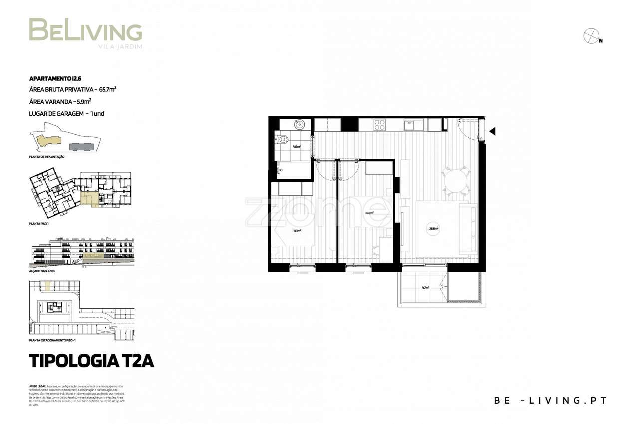 T2 | BeLiving Vila Jardim – Vila das Aves, Santo Tirso - Grande imagem: 2/15