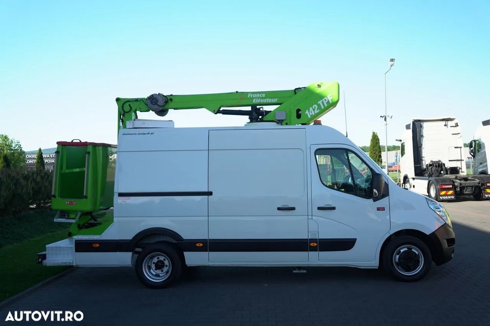 Renault MASTER / AERIAL / Platformă de lucru aeriană Elevateur 142 TPF - 14 m / MAX 265 kg / TABLĂ / - 8