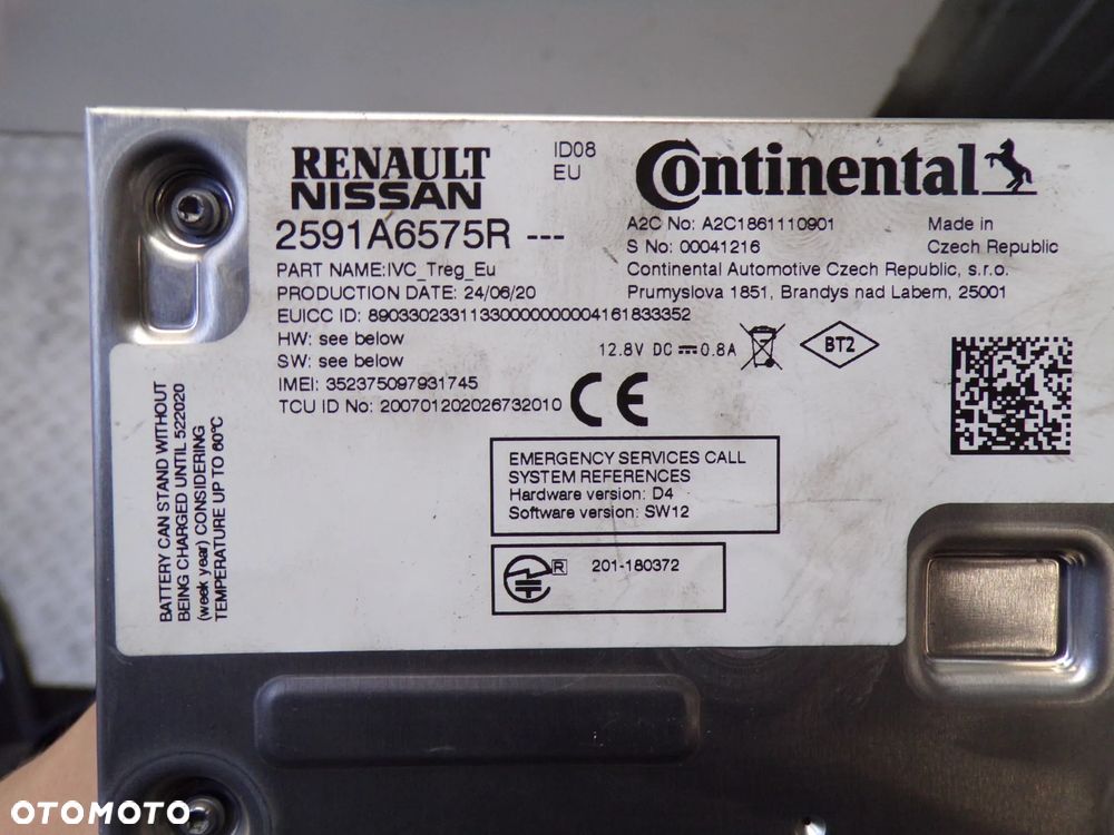 MODUŁ STEROWNIK BLUETOOTH  KAMERY RENAULT CLIO V CAPTUR II 2591A6575R - 3