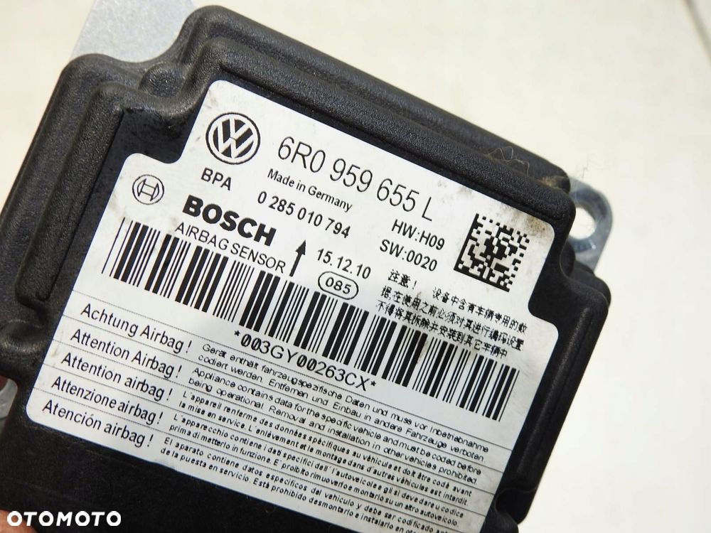 MODUŁ SENSOR AIRBAG SKODA FABIA II 6R0959655L - 6