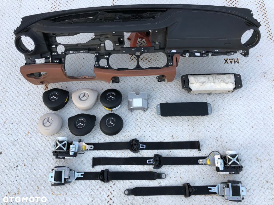 MERCEDES E W213 W238 CLS W257 DESKA KONSOLA KOKPIT PULPIT PÓŁKA PARAPET AIRBAG SKÓRA NIĆ SZYTA Raz2 - 4