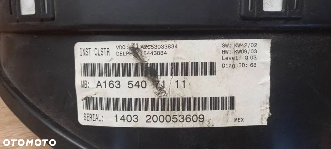 Licznik Mercedes ml w 163 lift 4.0 cdi v8 - 2