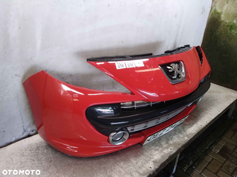 ! ZDERZAK PRZÓD PRZEDNI DO PEUGEOT 207 KKN CZERWONY HALOGENY - 2