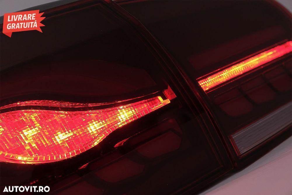 Stopuri Full LED VW Golf 6 VI (2008-2013) Rosu Fumuriu cu Semnal Dinamic- livrare gratuita - 12