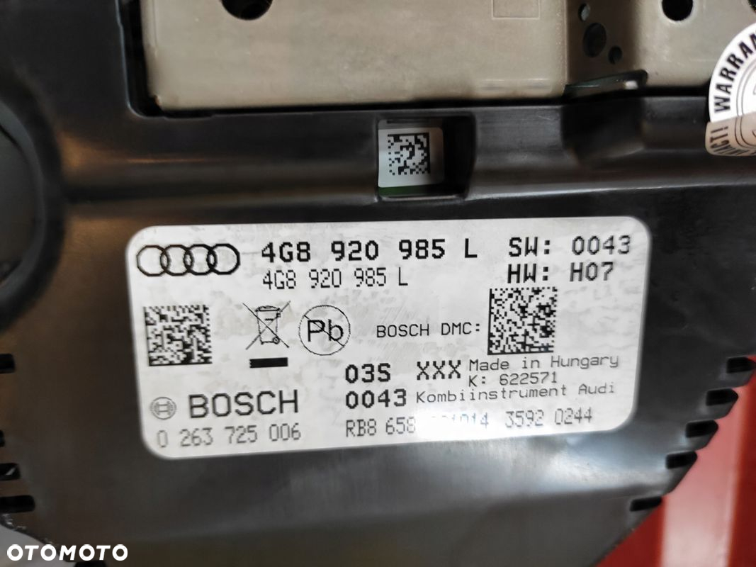 AUDI A7 4G LIFT 3.0 TDI LICZNIK ZEGARY PRĘDKOŚCIOMIERZ ANGLIK 4G8920985L - 9