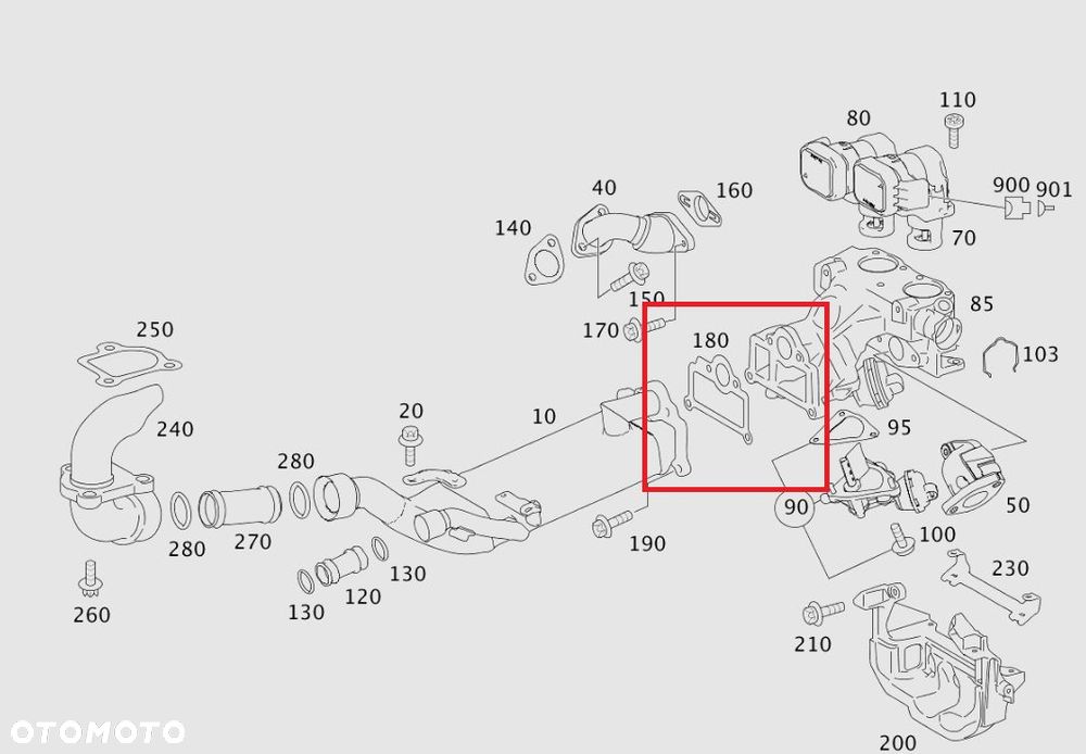 MERCEDES 4,0 CDI Uszczelka chlodniczki EGR OE - 2