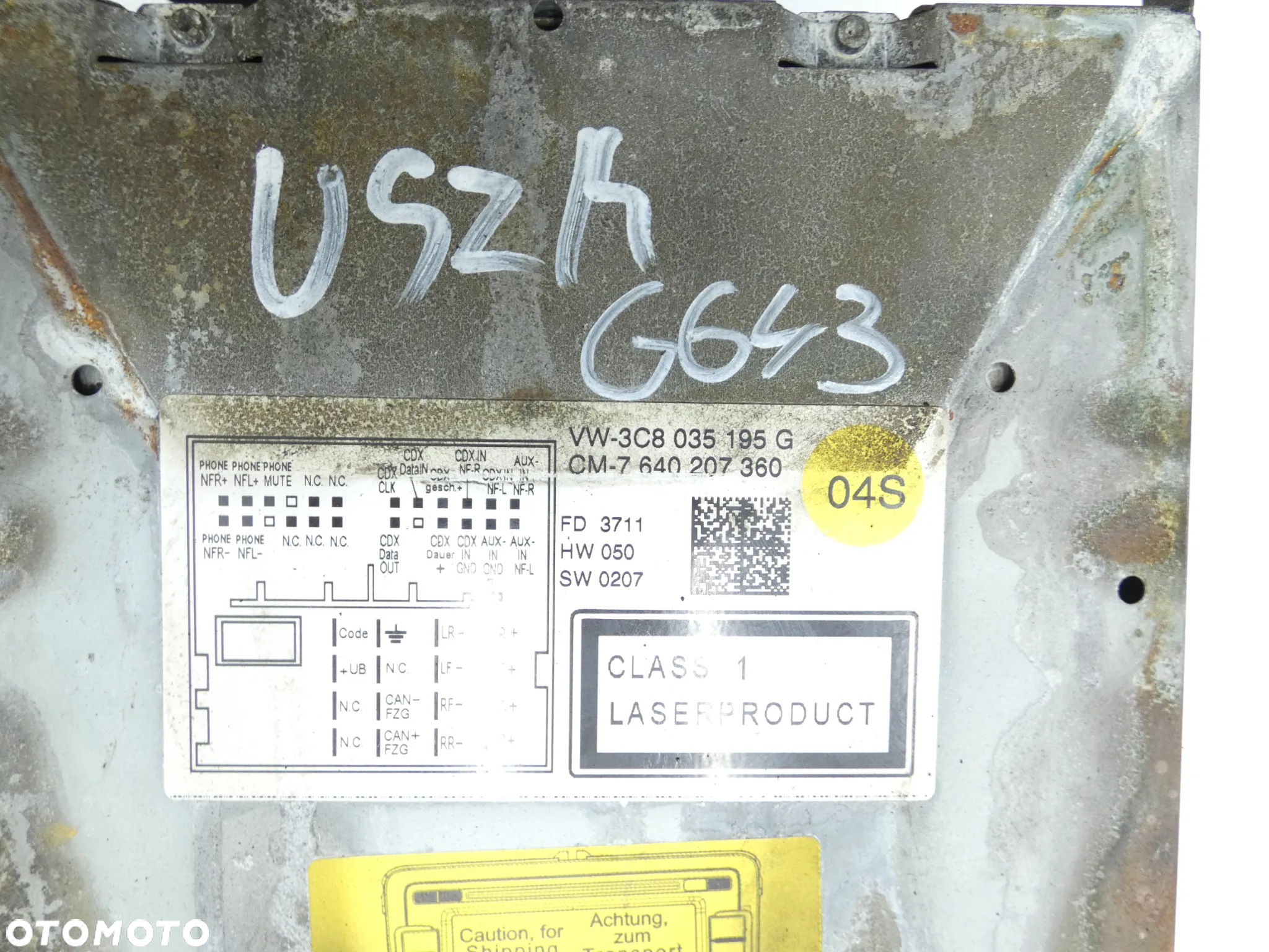 VW GOLF VI 6 RADIO ODTWARZACZ CD MP3 3C8035195G G643 - 5