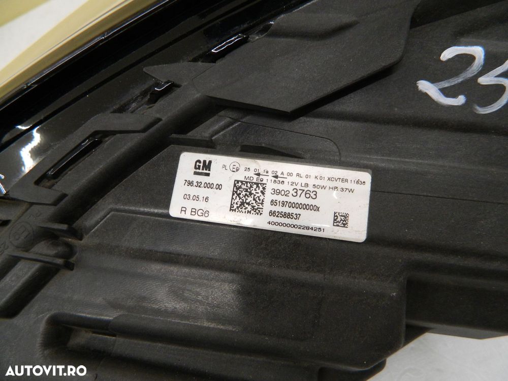 Far dreapta Opel Astra K FULL LED,  2015, 2016, 2017, 2018, 2019, 2020, cod origine 39023762. - 7