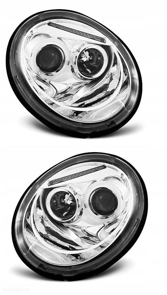 Reflektor Lampy kpl Ringi Angel Eyes Led Tuning VW New Beetle 1c 98- - 1
