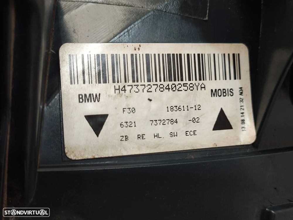 Conjunto Farolins Led Traseiros Trás Esquerdo Direito BMW Serie 3 F30 Sedan Carro 2011 - 2018 - 6