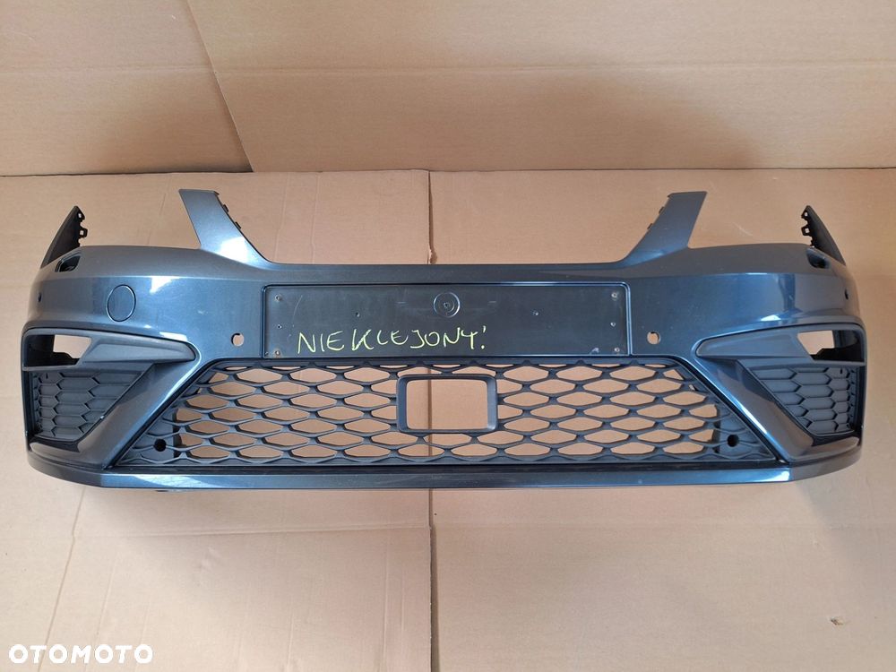 SEAT LEON III FR LIFT 16- 17-19r NIE KLEJONY! B.ŁADNY-SZARY MET. ZDERZAK PRZÓD PRZEDNI 5F0807221AB WYSYŁKA 24H - 1