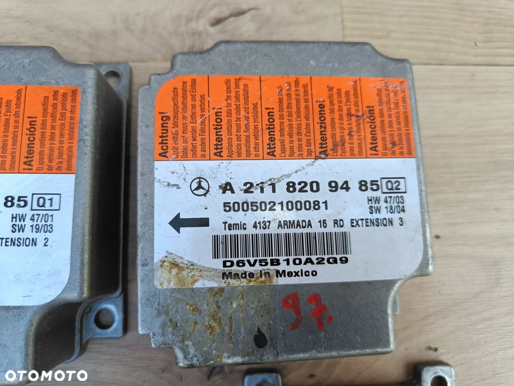 MERCEDES W211 W219 MODUŁ STEROWNIK AIRBAG RÓŻNE NUMERY - 5