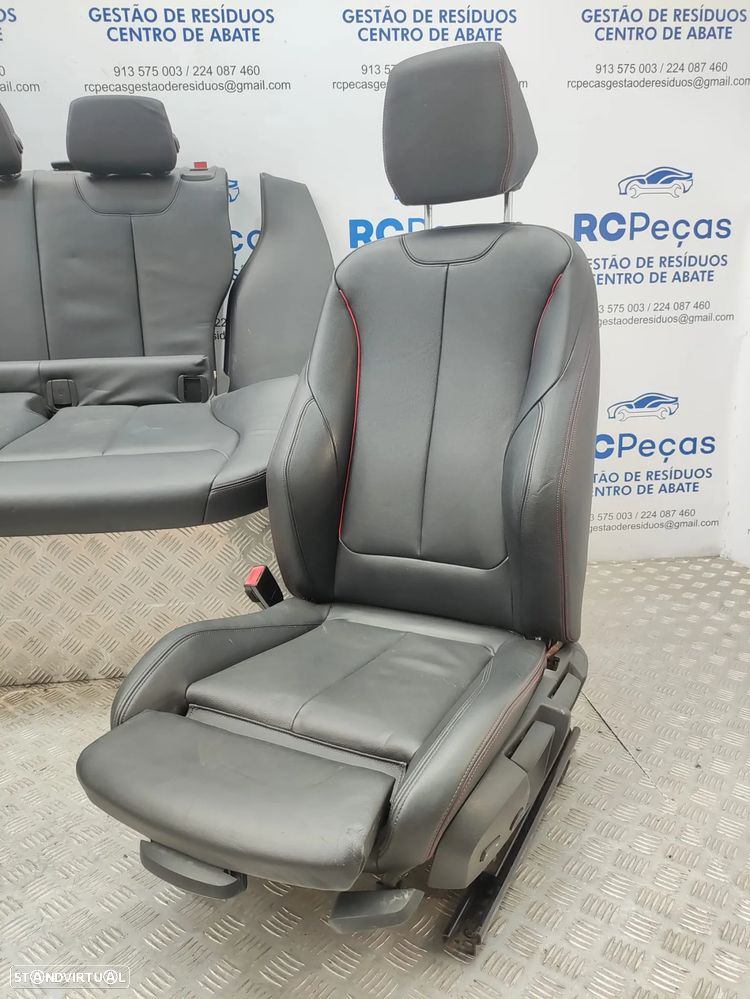 Conjunto Bancos em Pele BMW Serie 1 F20 Pack M Eletricos Memoria Costura Vermelha 2012 a 2019 - 5