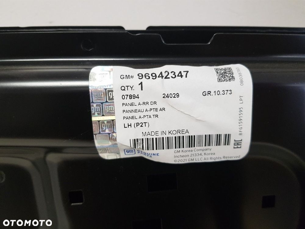 FABRYCZNIE NOWE ORYGINALNE DRZWI LEWE TYLNE LEWA TYŁ CHEVROLET AVEO T255 HB 07-11  96942347 - 8