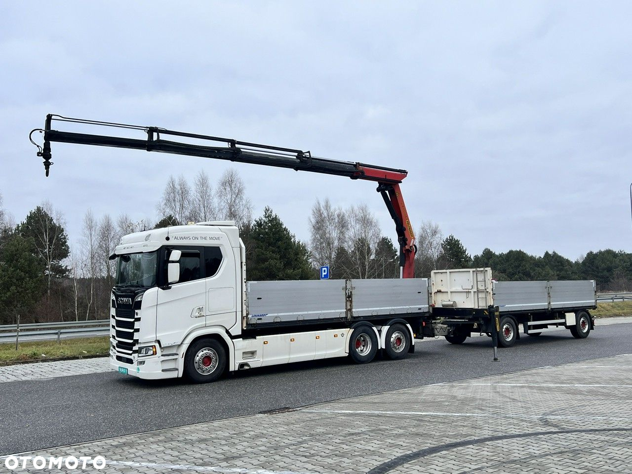 Scania s730 zestaw z przyczepa 2017/18 v8 palfinger dźwig z hds 6x2/4 - 4