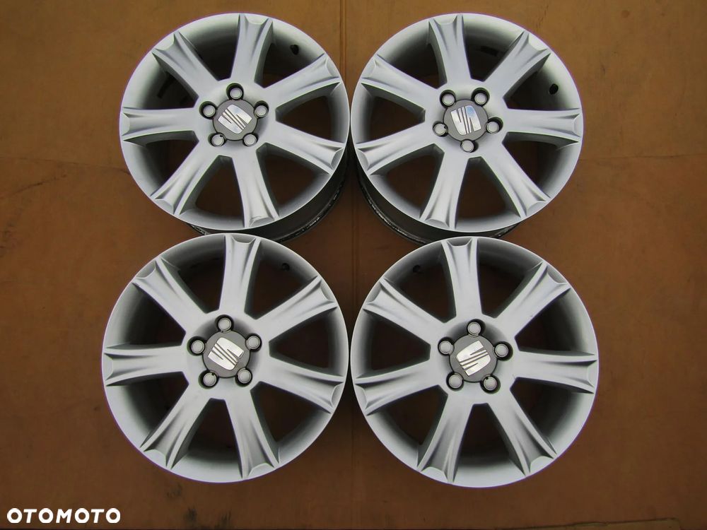 4x Felgi Aluminiowe 17 Seat Leon Altea VW Caddy Golf V VI T4 Jetta Skoda Octavia II 7 j 5x112 ET54 piasta 57,1 nr oryginału 1P0601025J - 1