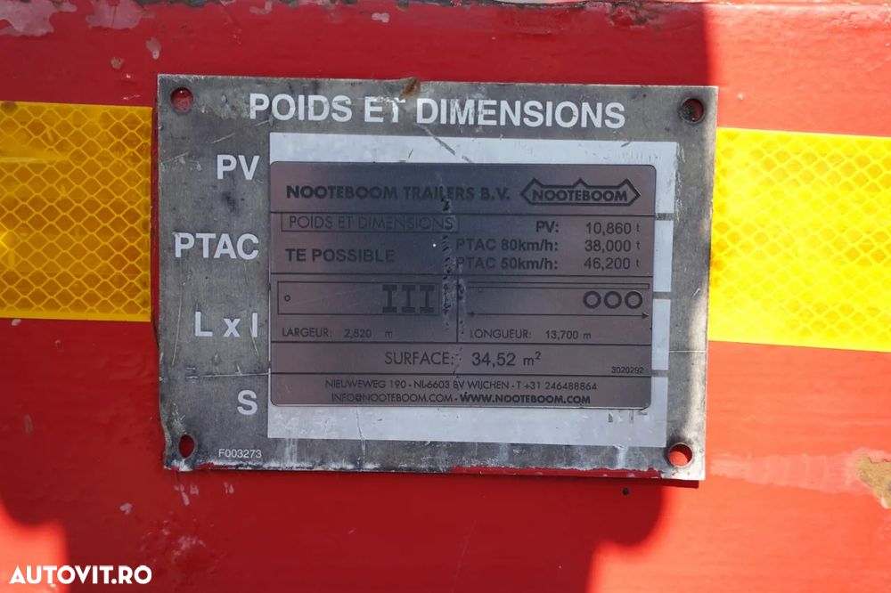 Nooteboom / SEMIREMORCĂ / PLATFORMĂ - 20,1 M / EXTENSIBILĂ / AXe VIRATOARE / - 26