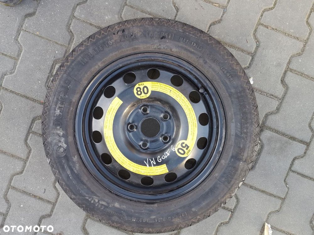 VW GOLF VI 6 V 5 EOS SEAT LEON II ALTEA AUDI A3 8P KOŁO DOJAZDOWE 16 5X112 - 1