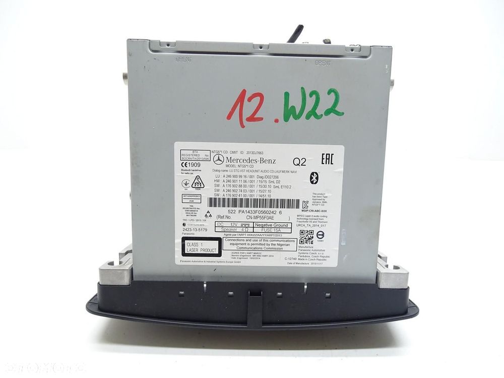 RADIO RADIOODTWARZACZ CD A2469009916 MERCEDES W176 W246 A B-KLASA - 7