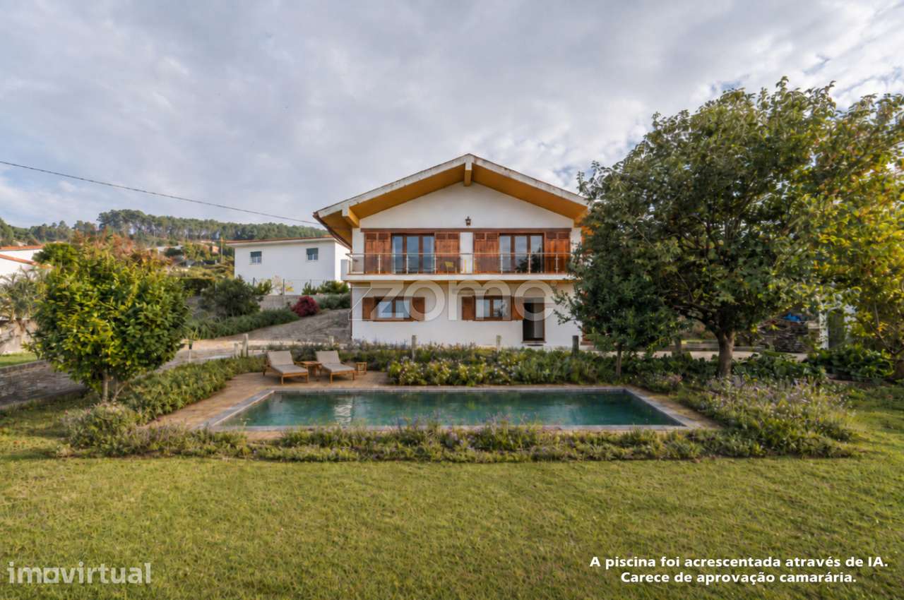 Moradia T4, Chalé de Montanha, lote de 2100 m2,vista rio, V.N.Cerve...