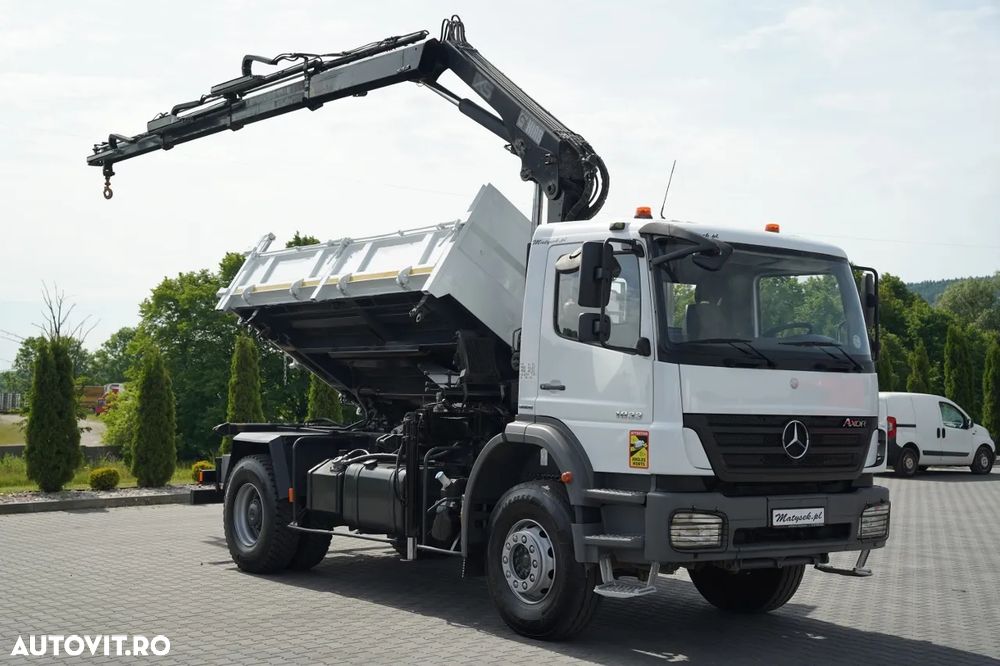 Mercedes-Benz AXOR 1833 / 4x2 / BASCULATOR 3 LATE + HDS HIAB 122 / HYDROBRA / MANUAL / - 10