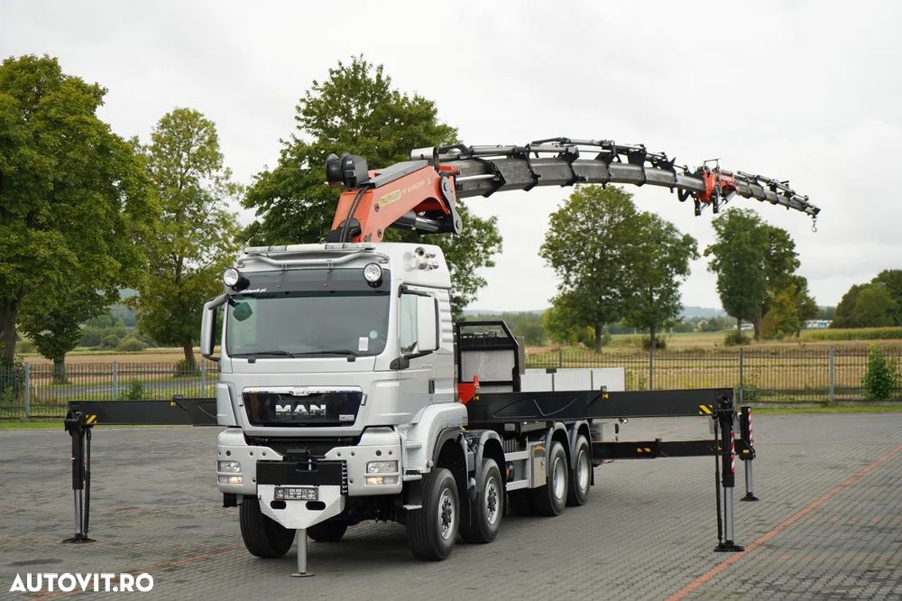 MAN TGS 41.480 / 8X6 / CUTIE + HDS PALFINGER PK 92002-SH F + FLY JIB 170 E / REACH 34 M / ÎNCĂRCARE MAX. 26.000 KG / RADIOCOMANDĂ / 5 SUPORTURI / 7 FUNCȚII / FULL SERVICE MAN / FULLINGER - 2