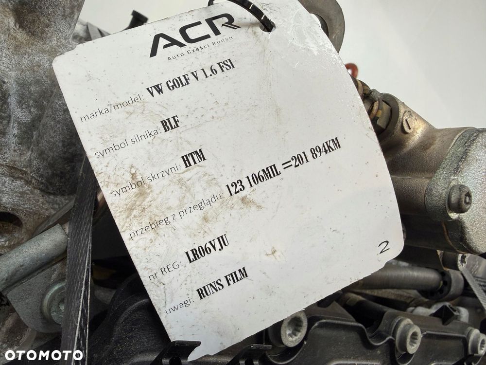 SILNIK VW Touran Golf V Eos Jetta III 1.6 FSI 115KM BLF benzynowy 201tyś - 12