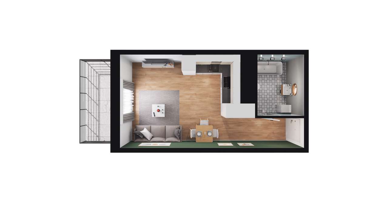 1-pokojowe mieszkanie 27m2 + loggia