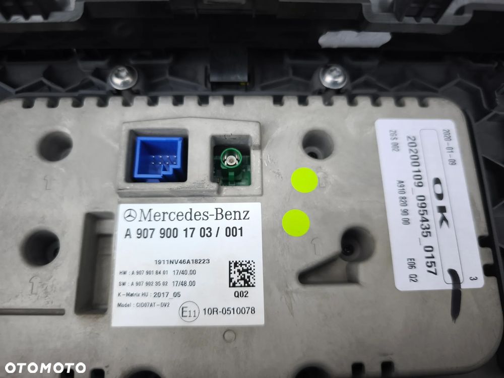 Wyświetlacz ekran radio A9079001703 Mercedes-Benz Sprinter w907 2018- - 6