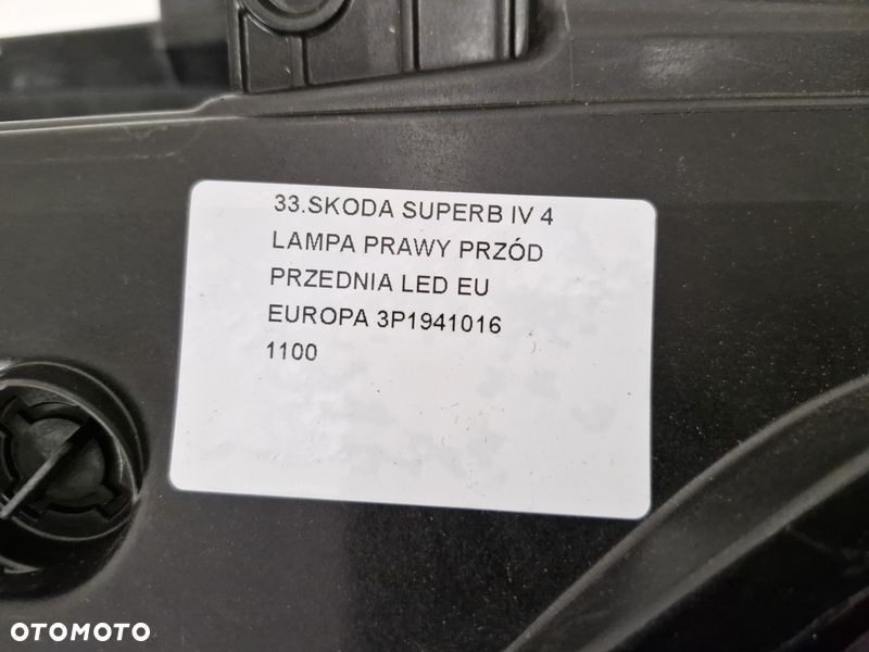 skoda superb 4 iv lampa prawy przód prawa przednia reflektor led eu 3p1941016 - 10