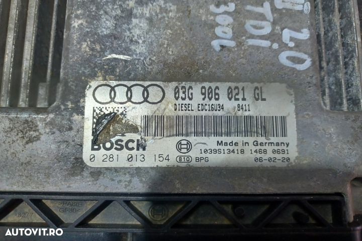 Calculator motor ECU 03G906021GL 0281013154 - 2.0 TDI BMM 03G906021GL - 3