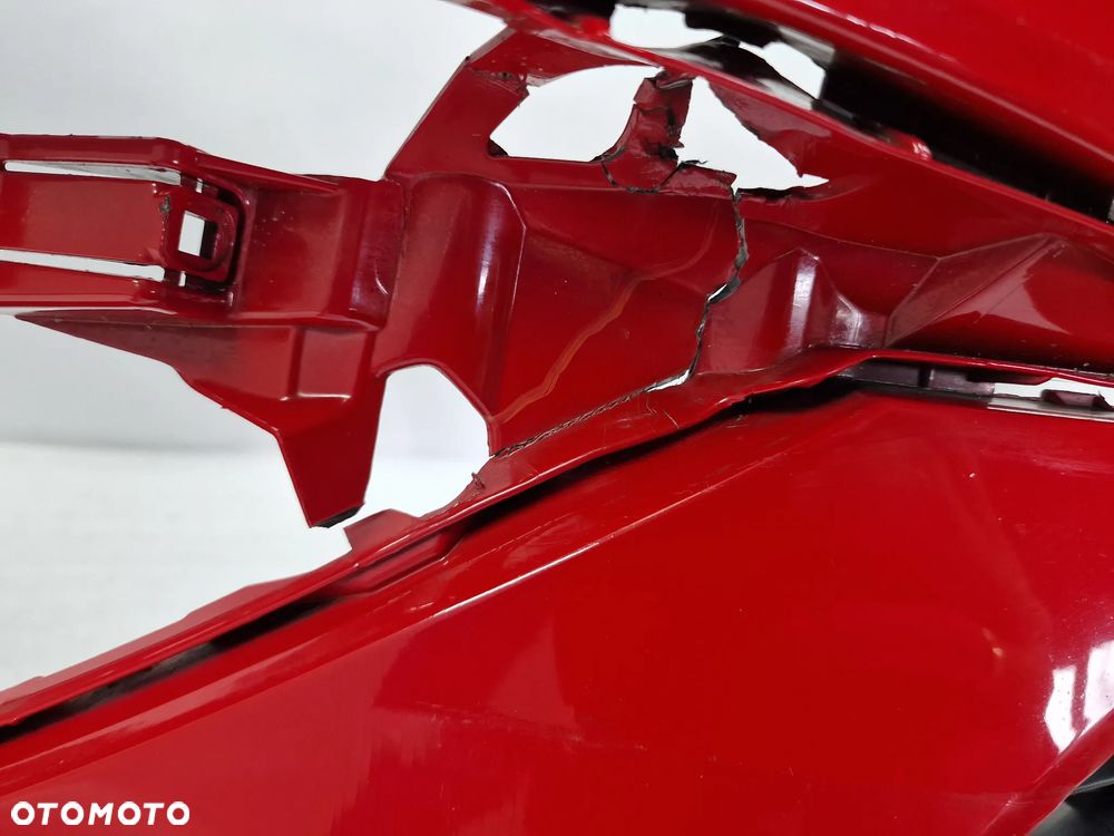 SEAT LEON 3 III 5F0 LIFT FR 16- KOMPLETNY ZDERZAK PRZEDNI PRZÓD + GRILL + KRATKA ŚRODKOWA , ŁADNY , KOLOR CZERWONY , NR 5F0807221AB / 5F0807221AJ , NR AUKCJI NZ971 - 6