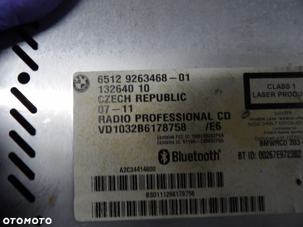 BMW - E84,X1 - RADIOODTWARZACZ - CD - PROFESSIONAL - 9263468 - 3