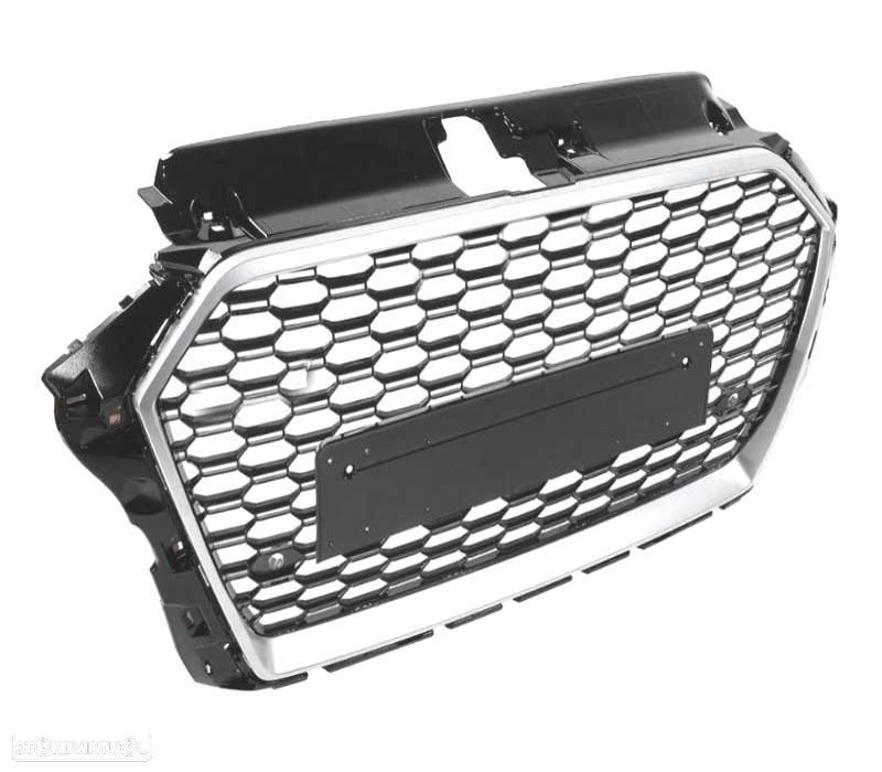GRELHA AUDI A3 8V 17-19 LOOK RS3 PRETO PRATEADO - 3