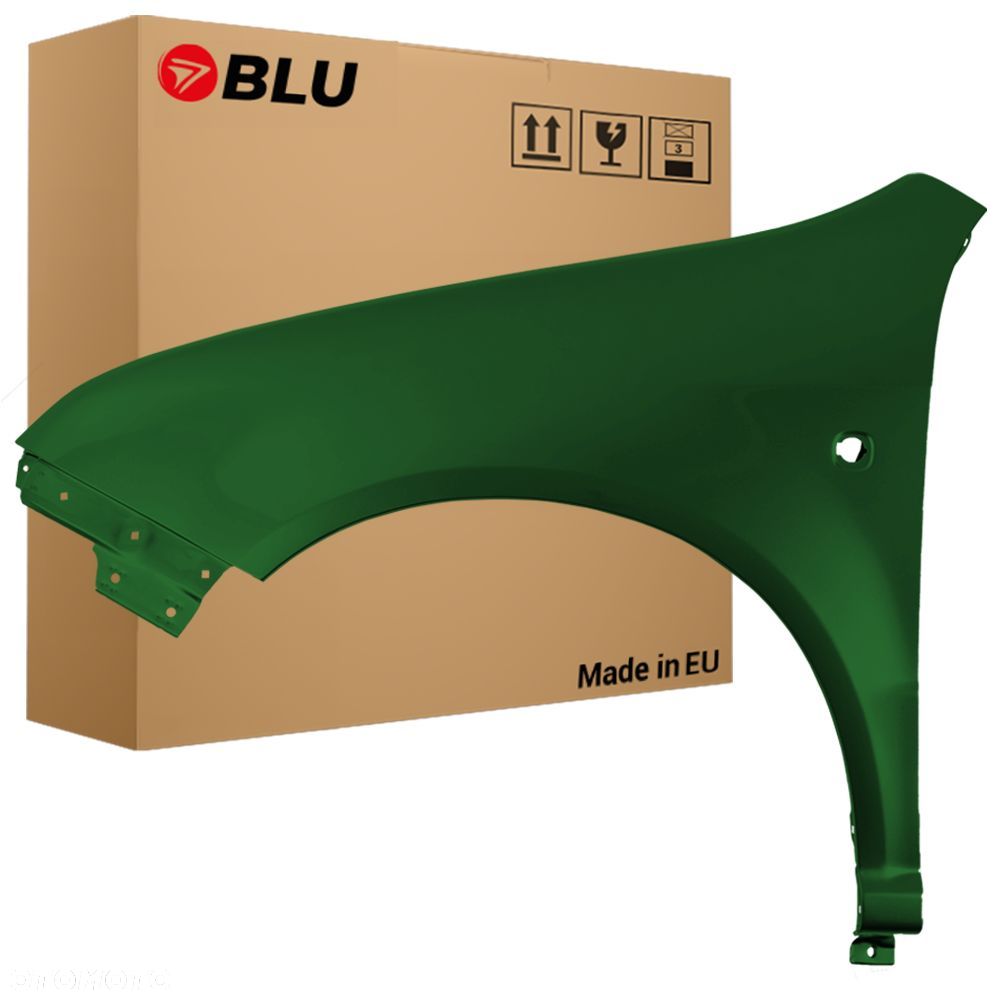 BLU Błotnik SKODA FABIA I 1 6Y 9570 lewy zielony 99-07 przód ocynk NaturGrün Metallisch - 1