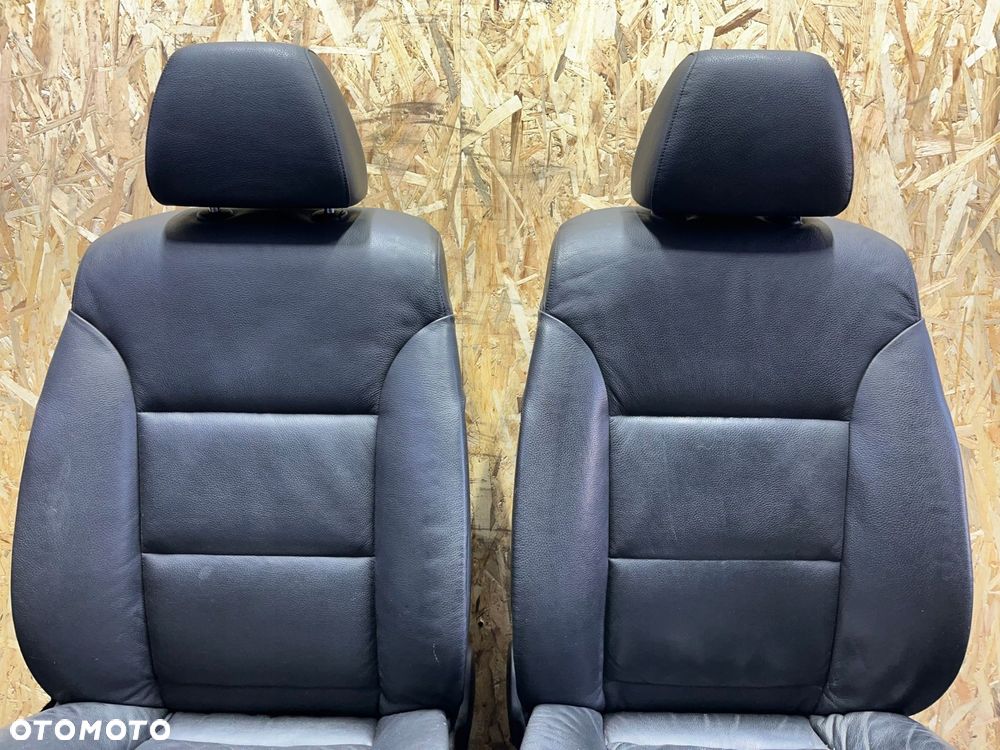 komplet fotele kanapa boczki tapicerka czarna skÓra europa bmw e61 gr - 12